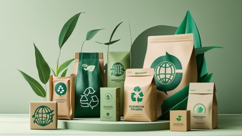 Eco-friendly packaging made from sustainable materials with green accents, representing environmentally conscious choices—featured by mygreendirectory.com