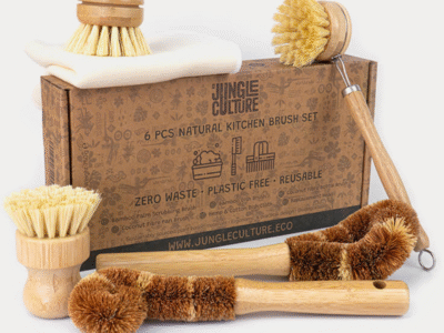 Natural Dish Brushes for Washing Up | Plant Based Kitchen Scrubber Brush
