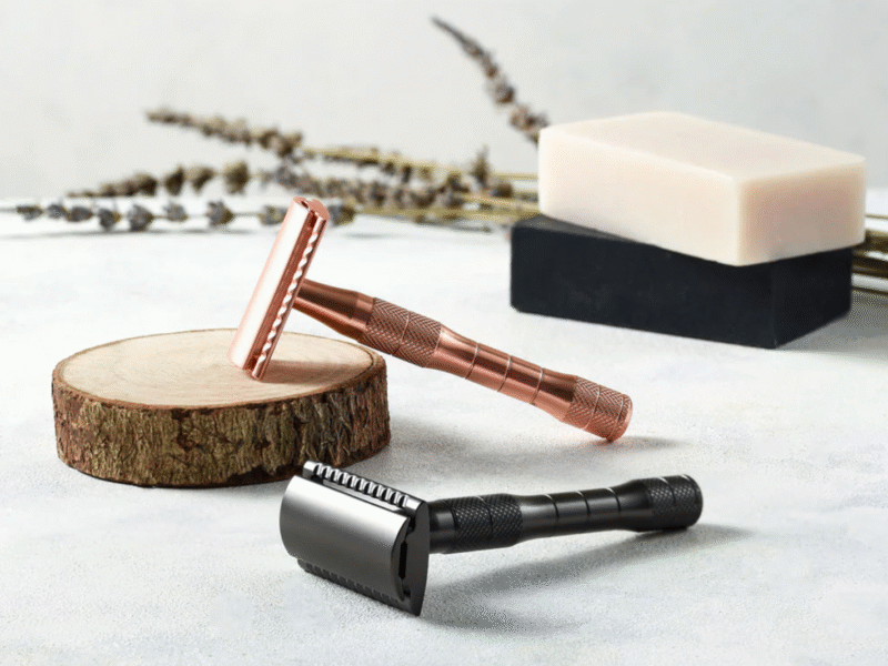 Rose Gold or Black Reusable Safety Razors