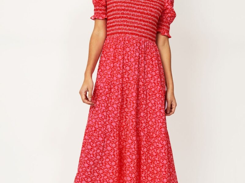 Amalie Dress | Camila Flower Coral