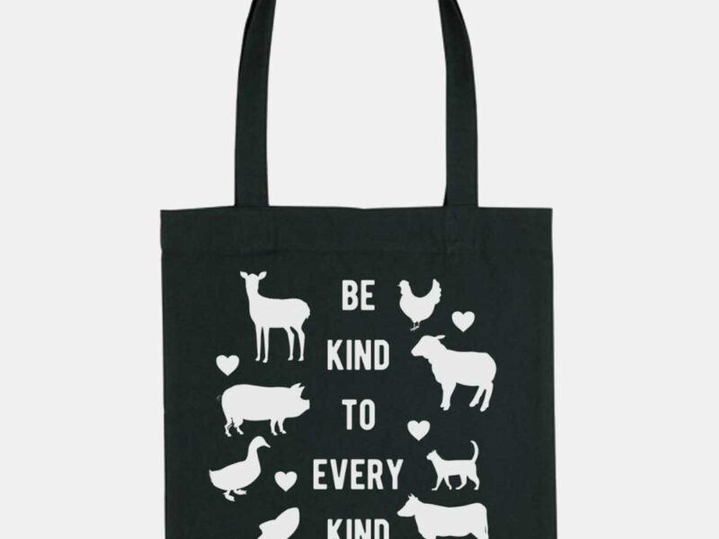 Be Kind To Every Kind Woven Tote Bag, Vegan Gift