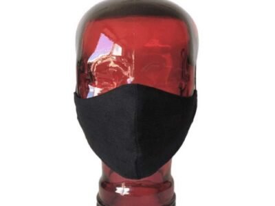 Natural linen & cotton face mask - black