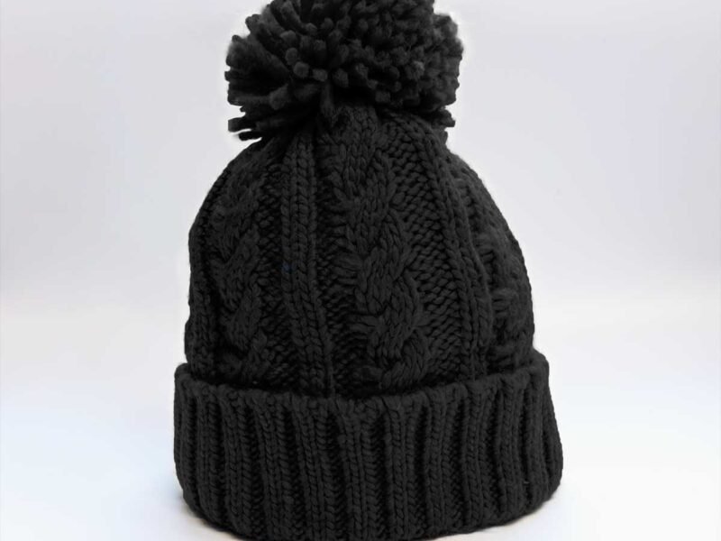 Black No-Wool Woolly Beanie