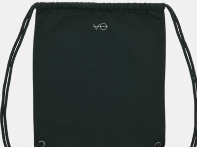VO Embroidered Organic Drawstring Bag, Vegan Gift