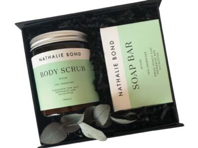 "Revive" shower set - peppermint & eucalyptus body scrub & soap bar