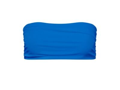 Capri Ruched Bandeau Bikini Top Blue