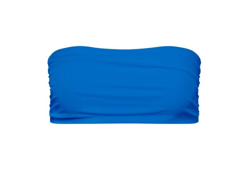 Capri Ruched Bandeau Bikini Top Blue