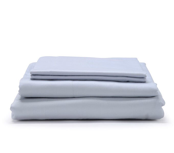Serene Blue Classic Organic Cotton Sateen Weave Bedding Set