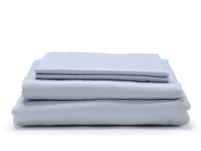 Serene Blue Classic Organic Cotton Sateen Weave Bedding Set