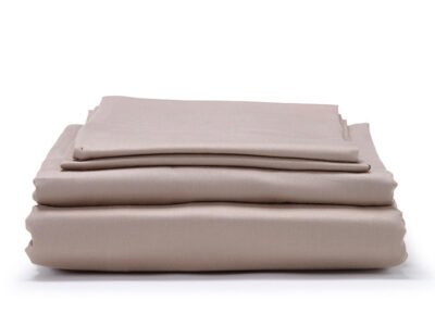 Warm Taupe Classic Organic Cotton Sateen Weave Bedding Set