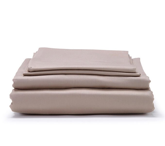 Warm Taupe Classic Organic Cotton Sateen Weave Bedding Set