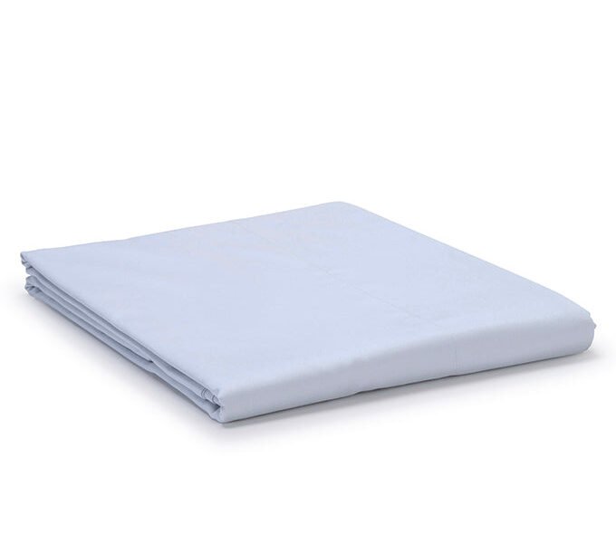 Serene Blue Classic Organic Cotton Sateen Weave Flat Sheet