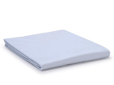 Serene Blue Classic Organic Cotton Sateen Weave Flat Sheet