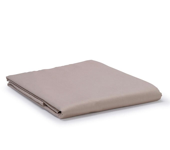 Warm Taupe Classic Organic Cotton Sateen Weave Flat Sheet