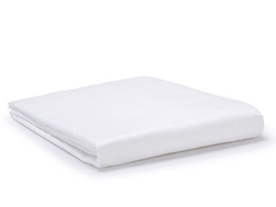 White Classic Organic Cotton Sateen Weave Flat Sheet