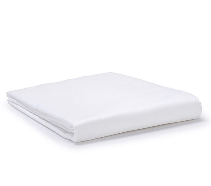 White Classic Organic Cotton Sateen Weave Flat Sheet