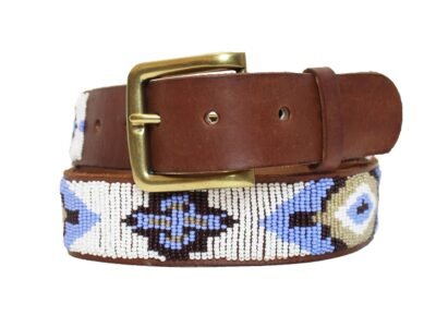 Chobe Leather Belt | White/Purple