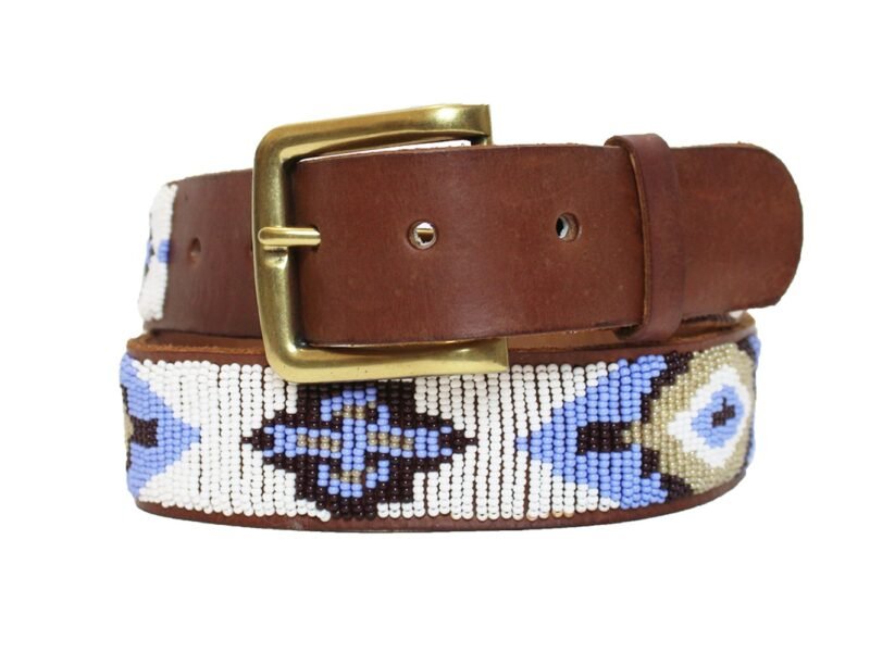 Chobe Leather Belt | White/Purple