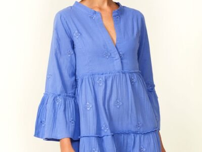 Cristina Embroidered Kaftan | Marina Blue