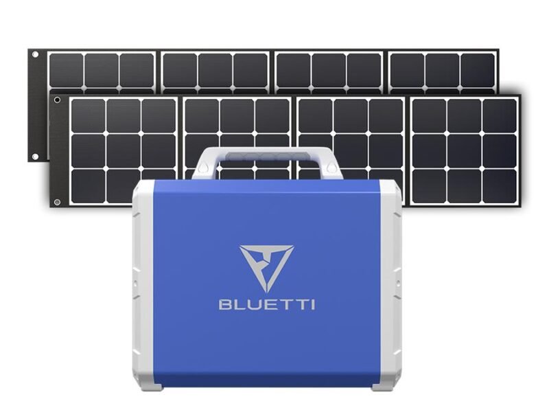 BLUETTI EB150(Blue) + Solar Panels | Solar Generator Kit - EB150+PV120*2