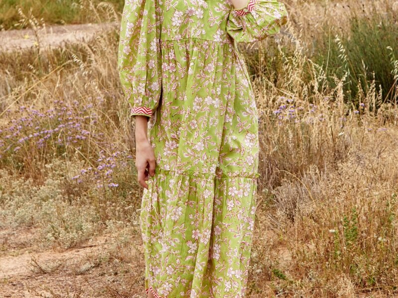 Evie Midi Dress | Flower Green