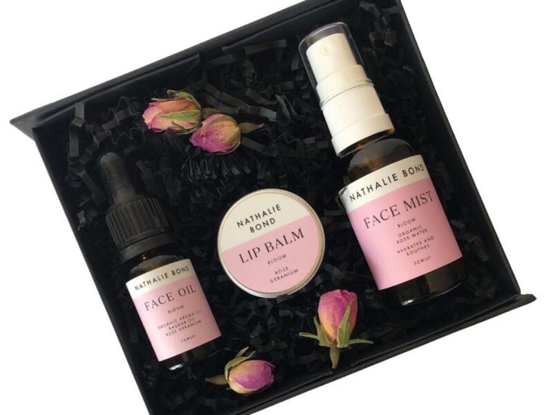 "Bloom" luxury skin care gift set - floral face oil, lip balm & face mist