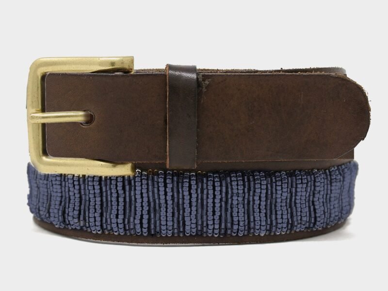 Full Beaded Leather Belt | Bullet