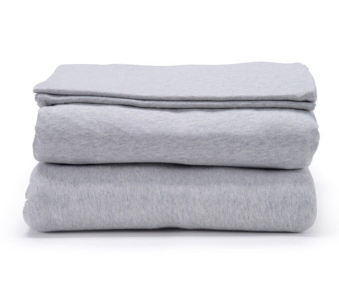 Grey Melange Organic Cotton Jersey Bedding Set