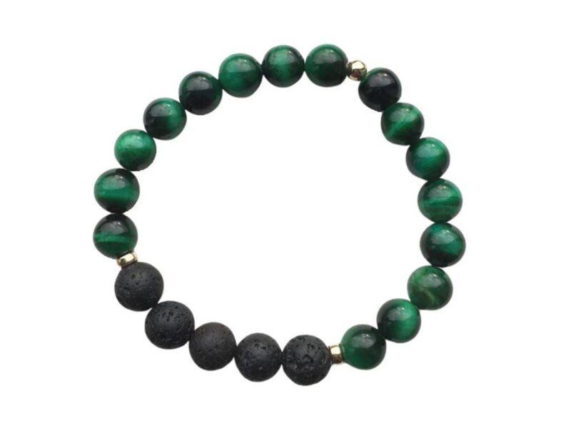 Green tigers eye aromatherapy bracelet, to de-stress (unisex)