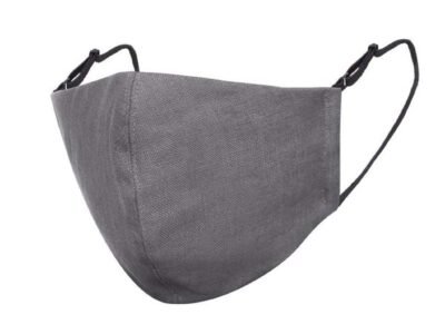 Luxury linen & cotton three layer face mask - grey or baby blue