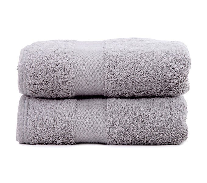 2 Pack Mineral Grey Luxury Organic Cotton Hand Towel