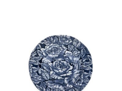 Ink Blue Hibiscus Plate 21.5cm