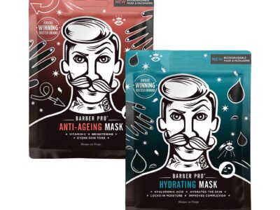 Facial sheet mask set for men - hydrating & anti-ageing - 100% biodegradable