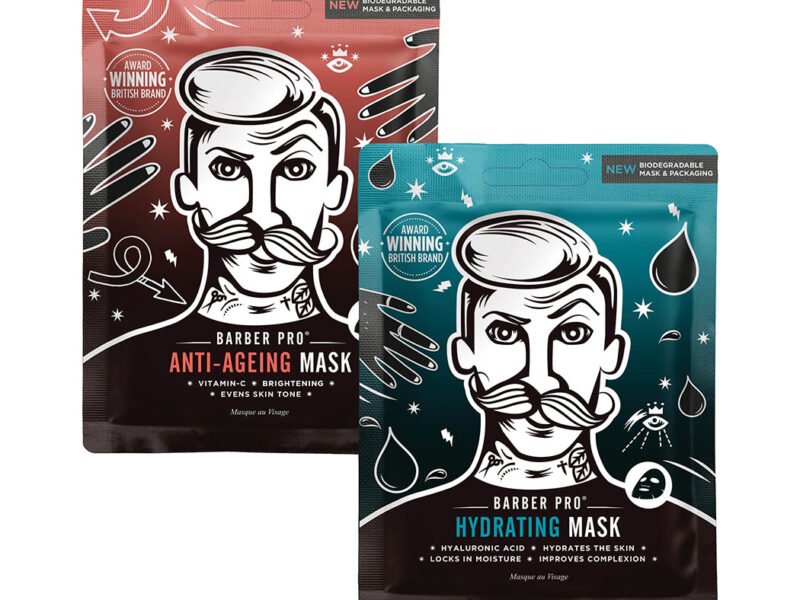 Facial sheet mask set for men - hydrating & anti-ageing - 100% biodegradable