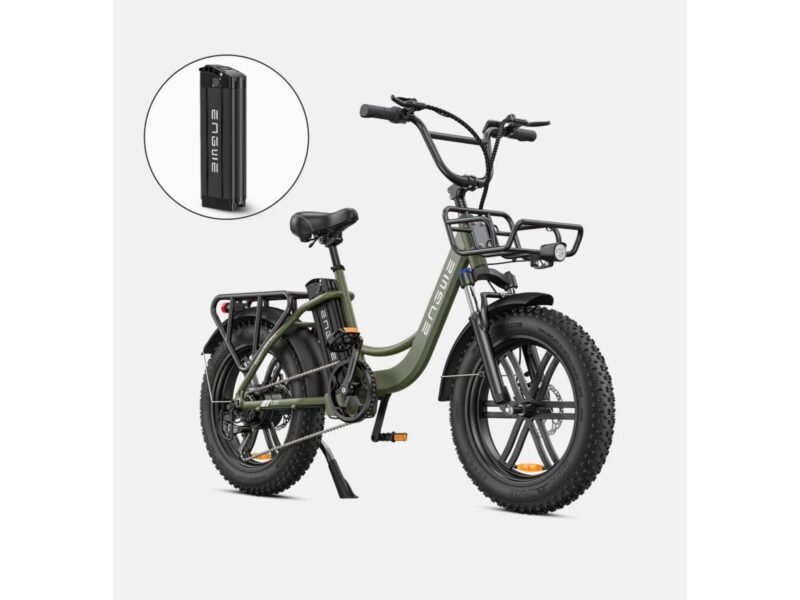 ENGWE L20 Electric Bike 140km Max Speed Front Suspension Step-Thru E-bike - Ink Green / Get 1 Extra 16Ah Battery