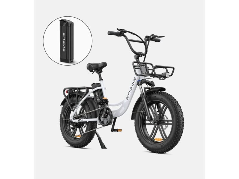 ENGWE L20 Electric Bike 140km Max Speed Front Suspension Step-Thru E-bike - White / Get 1 Extra 16Ah Battery