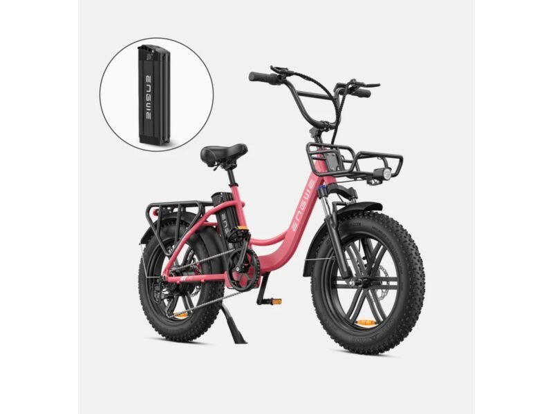 ENGWE L20 Electric Bike 140km Max Speed Front Suspension Step-Thru E-bike - Pink / Get 1 Extra 13Ah Battery