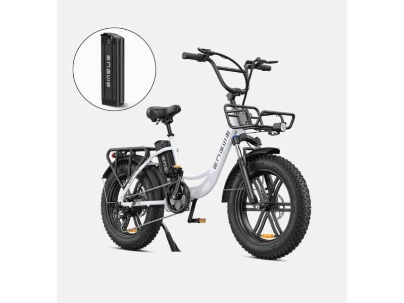 ENGWE L20 Electric Bike 140km Max Speed Front Suspension Step-Thru E-bike - White / Get 1 Extra 13Ah Battery