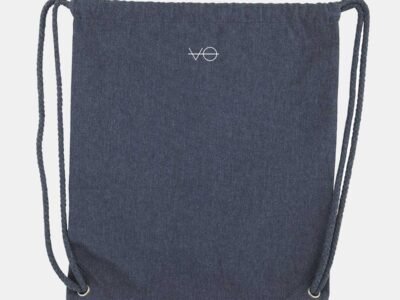 VO Embroidered Organic Drawstring Bag, Vegan Gift