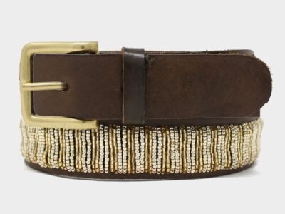 Full Beaded Belt | Light Gold