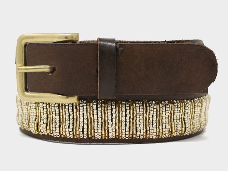 Full Beaded Belt | Light Gold
