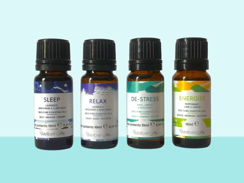 Gift box of four essential oil blends