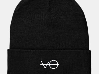 VO Embroidered Vegan Cuffed Beanie