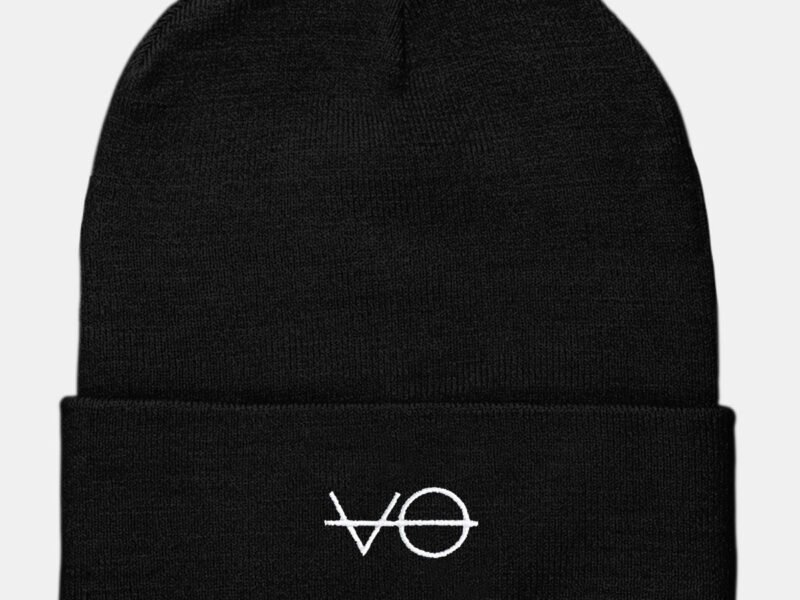 VO Embroidered Vegan Cuffed Beanie