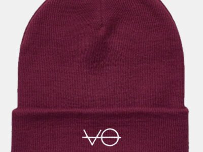 VO Embroidered Vegan Cuffed Beanie