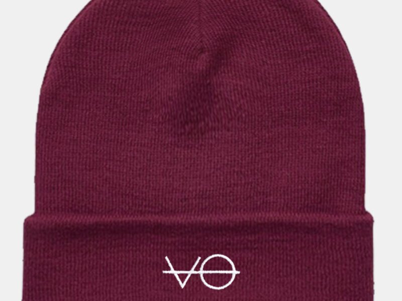 VO Embroidered Vegan Cuffed Beanie