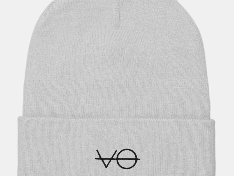 VO Embroidered Vegan Cuffed Beanie