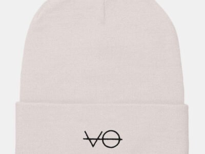VO Embroidered Vegan Cuffed Beanie