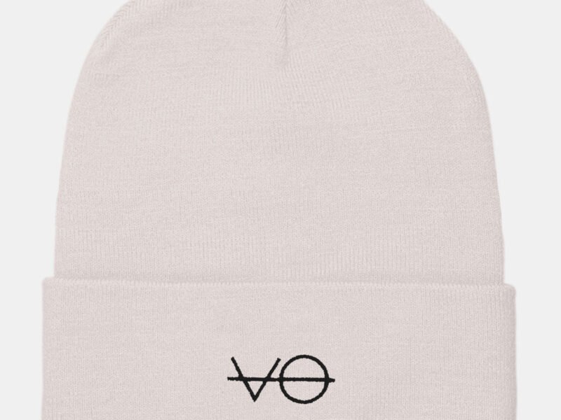 VO Embroidered Vegan Cuffed Beanie