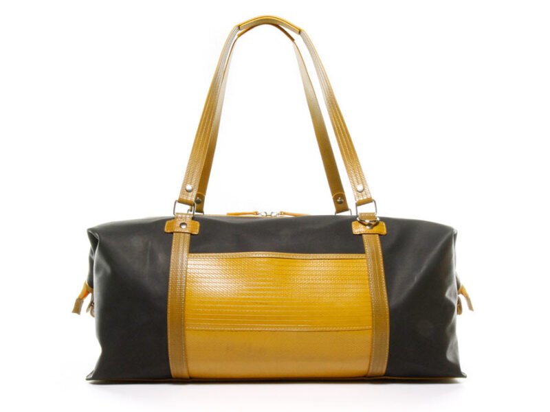 Reclaimed Fire Hose Weekend Bag By Elvis & Kresse | Colour: Black/Yellow